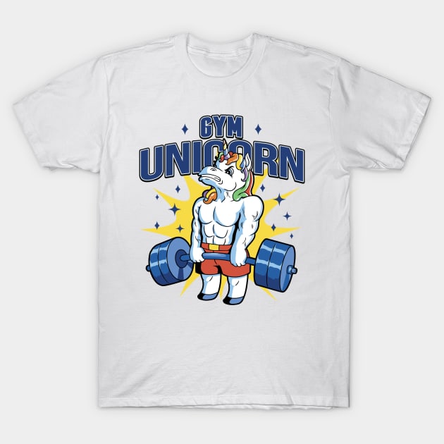 Fitness Fantasy The Mythical Gym Unicorn T-Shirt by Life2LiveDesign